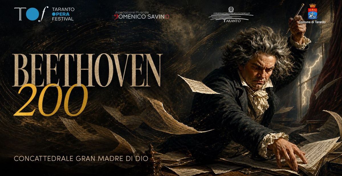 Beethoven 200 alla Concattedrale di Taranto il 21 febbraio 2027. Scopri l’evento del bicentenario e il SuperBonus Cultura -25% fino al 30 ottobre.